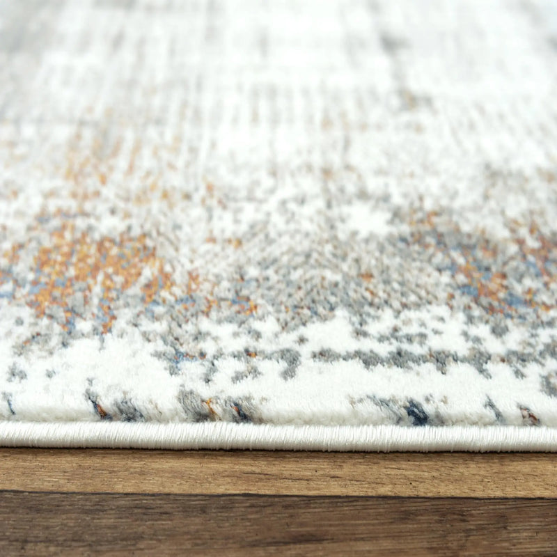 8' X 10' Ivory Blue Orange Red And Gray Abstract Area Rug Homeroots Home Decor