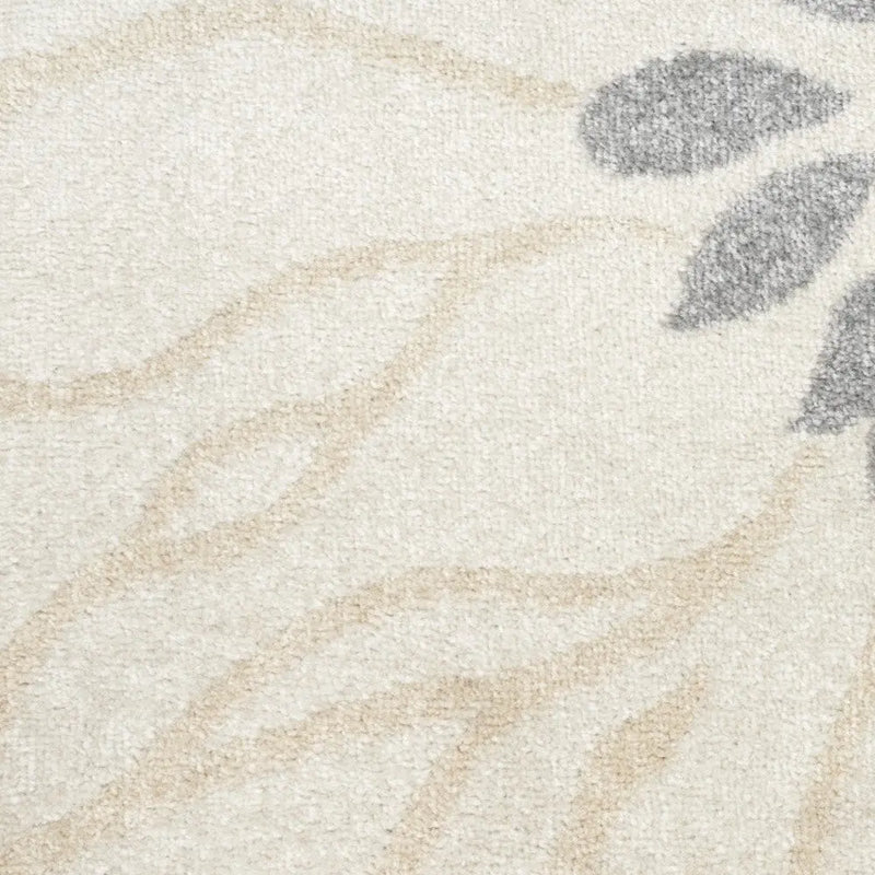 8' X 10' Ivory Gray And Blue Floral Area Rug Homeroots Home Decor