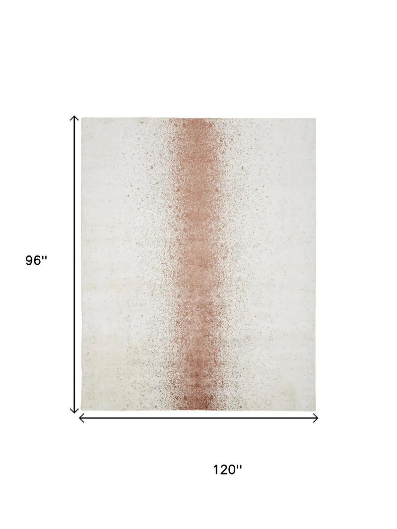 8' X 10' Ivory Orange And Gray Ombre Hand Woven Area Rug Homeroots Home Decor