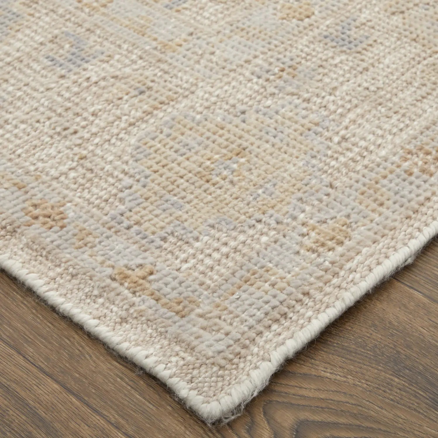 8' X 10' Ivory Tan And Blue Floral Hand Knotted Area Rug Homeroots Outdoor