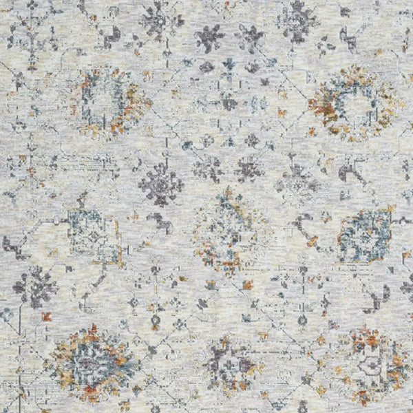 8' X 10' Ivory and Blue Floral Area Rug Homeroots Home Decor