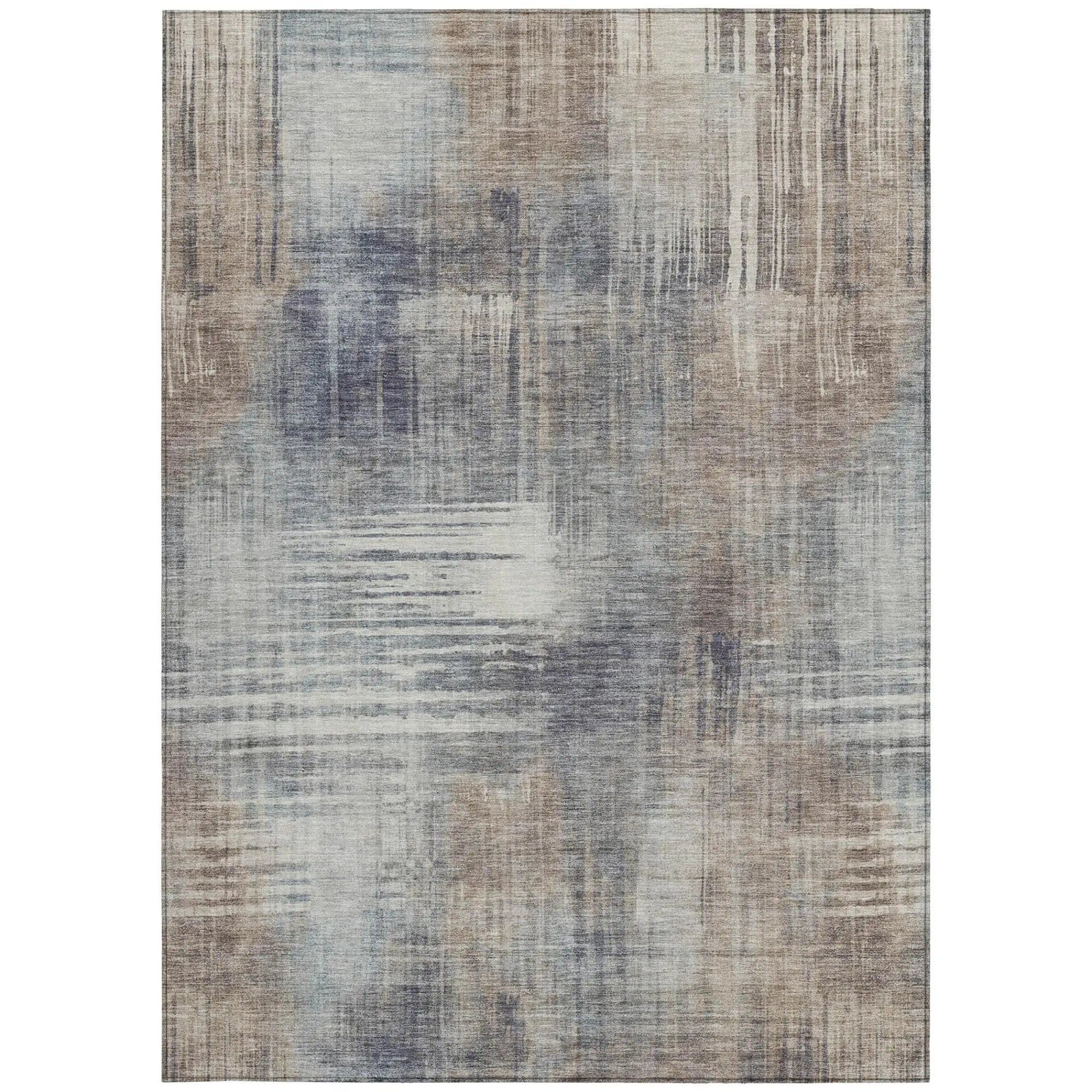 8' X 10' Khaki And Brown Abstract Washable Indoor Outdoor Area Rug Homeroots Outdoor