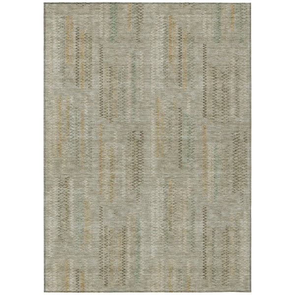 8' X 10' Khaki And Brown Abstract Washable Indoor Outdoor Area Rug Homeroots Outdoor
