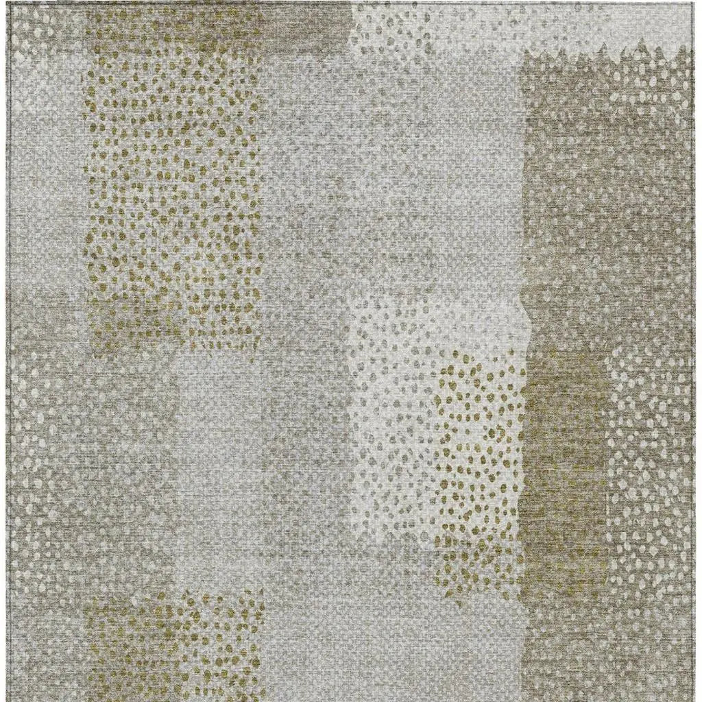 8' X 10' Khaki And Brown Abstract Washable Indoor Outdoor Area Rug Homeroots Outdoor