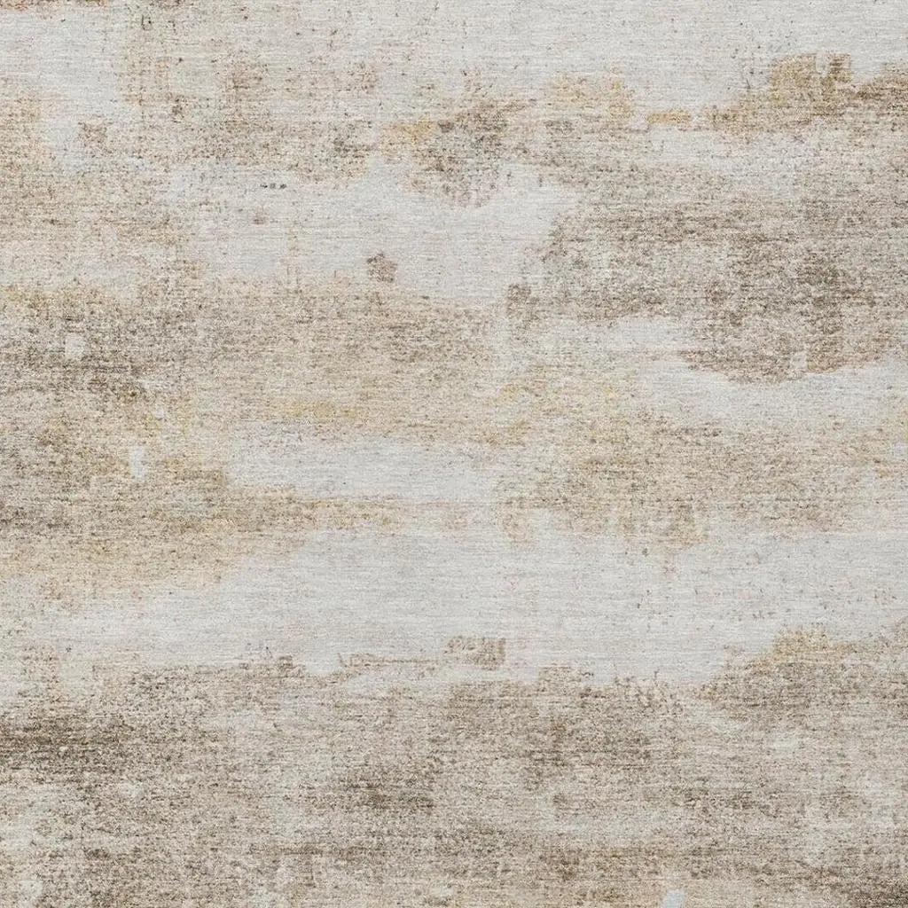 8' X 10' Khaki And Brown Abstract Washable Indoor Outdoor Area Rug Homeroots Outdoor