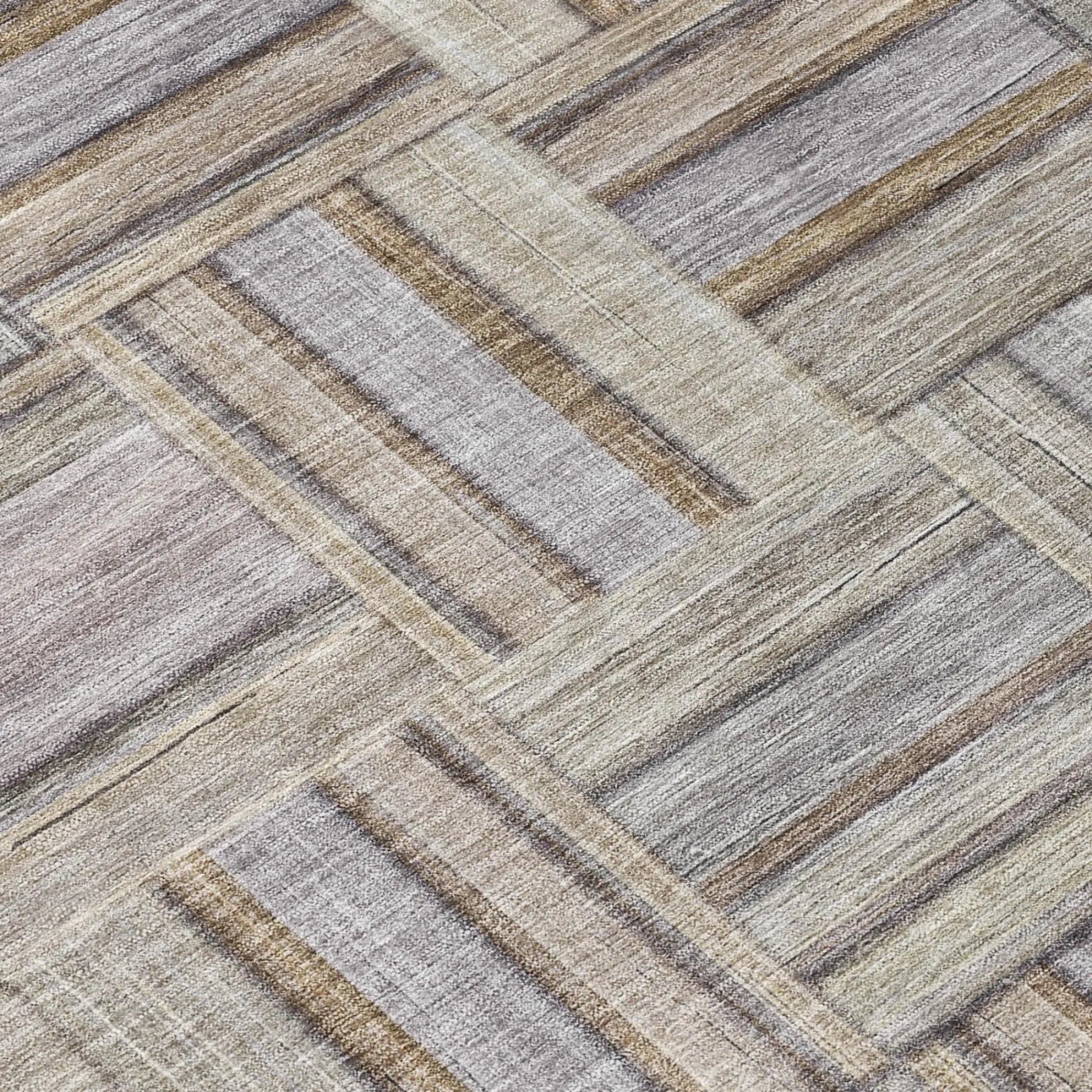 8' X 10' Khaki And Brown Geometric Washable Indoor Outdoor Area Rug Homeroots Outdoor