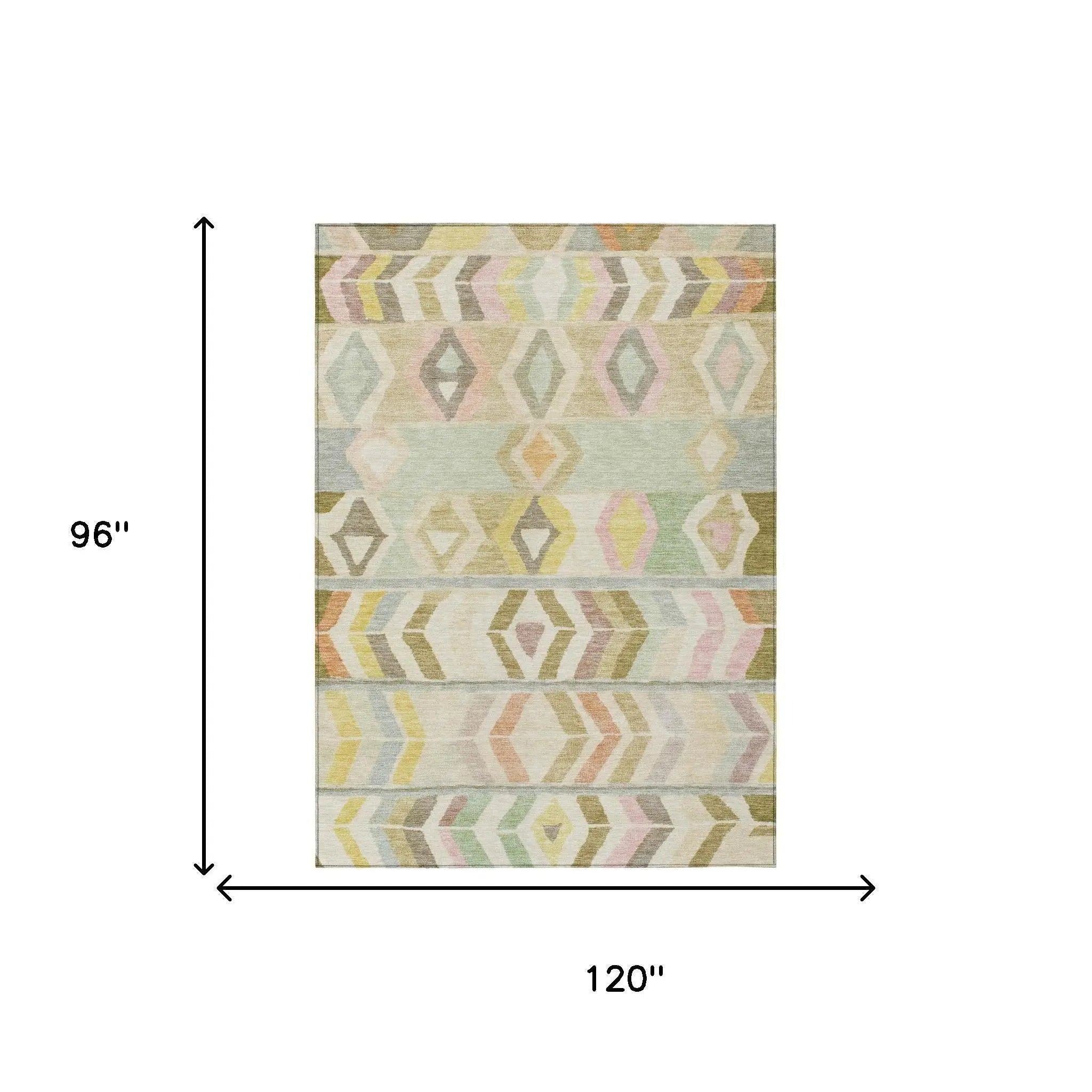 8' X 10' Khaki And Brown Tribal Washable Indoor Outdoor Area Rug Homeroots Outdoor