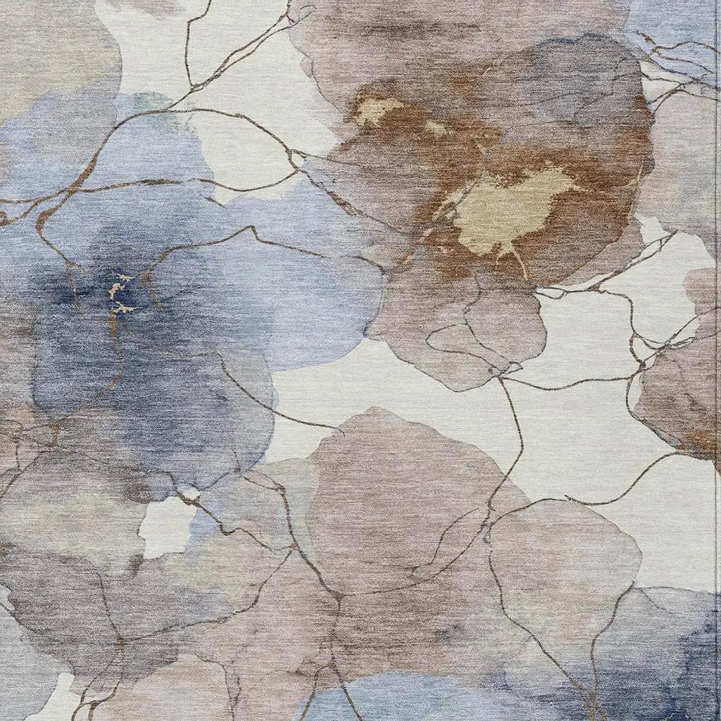 8' X 10' Khaki And Ivory Abstract Washable Indoor Outdoor Area Rug Homeroots Outdoor