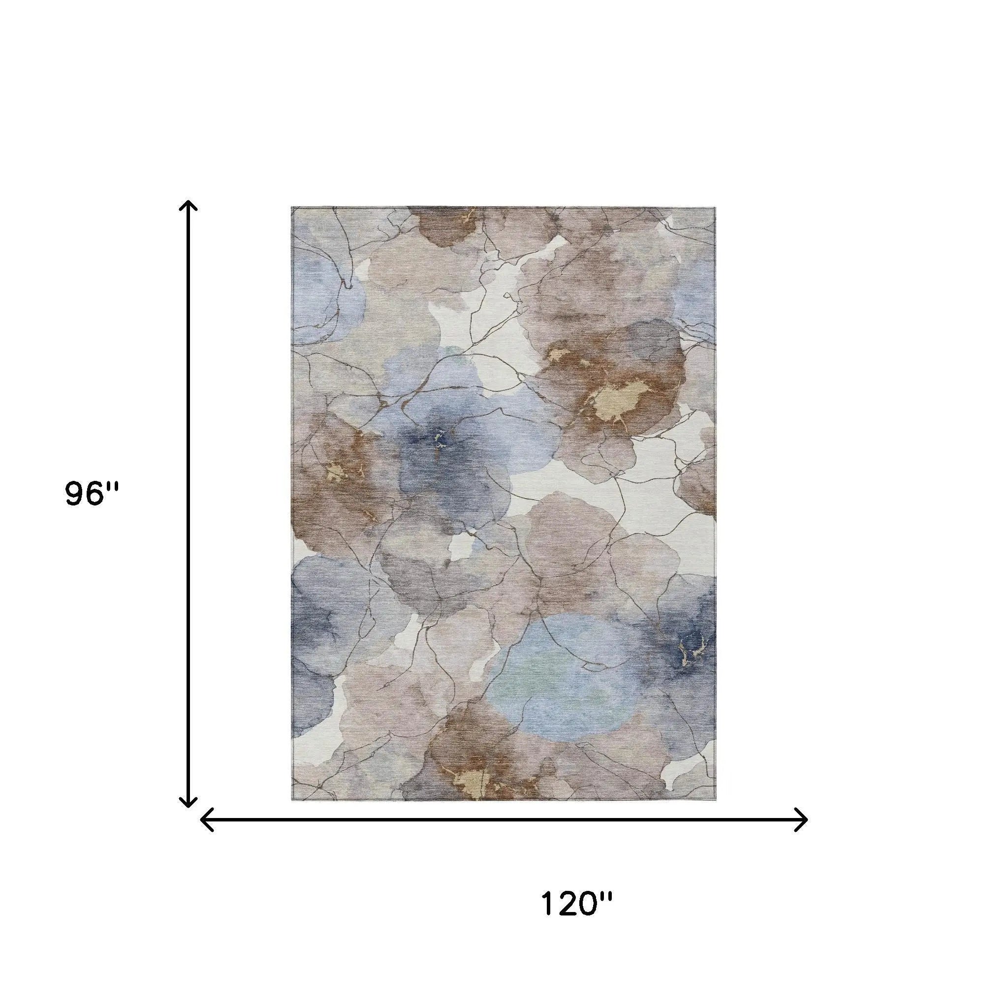 8' X 10' Khaki And Ivory Abstract Washable Indoor Outdoor Area Rug Homeroots Outdoor