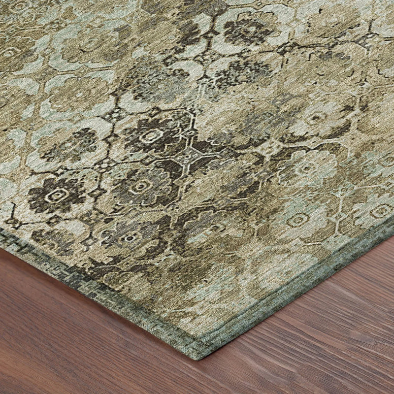 8' X 10' Khaki And Olive Green Abstract Washable Indoor Outdoor Area Rug Homeroots Outdoor