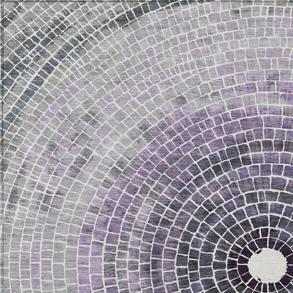 8' X 10' Lavender And Gray Geometric Washable Indoor Outdoor Area Rug Homeroots Outdoor