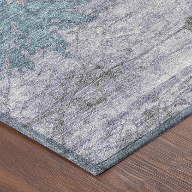 8' X 10' Lavender And Ivory Abstract Washable Indoor Outdoor Area Rug Homeroots Outdoor