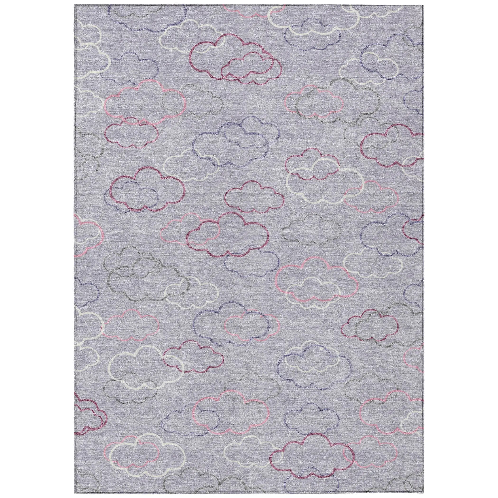 8' X 10' Lavender And Ivory Abstract Washable Indoor Outdoor Area Rug Homeroots Outdoor