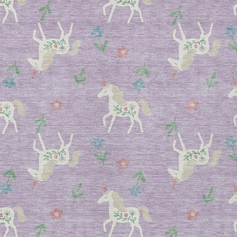 8' X 10' Lavender And Ivory Floral Washable Indoor Outdoor Area Rug Homeroots Outdoor