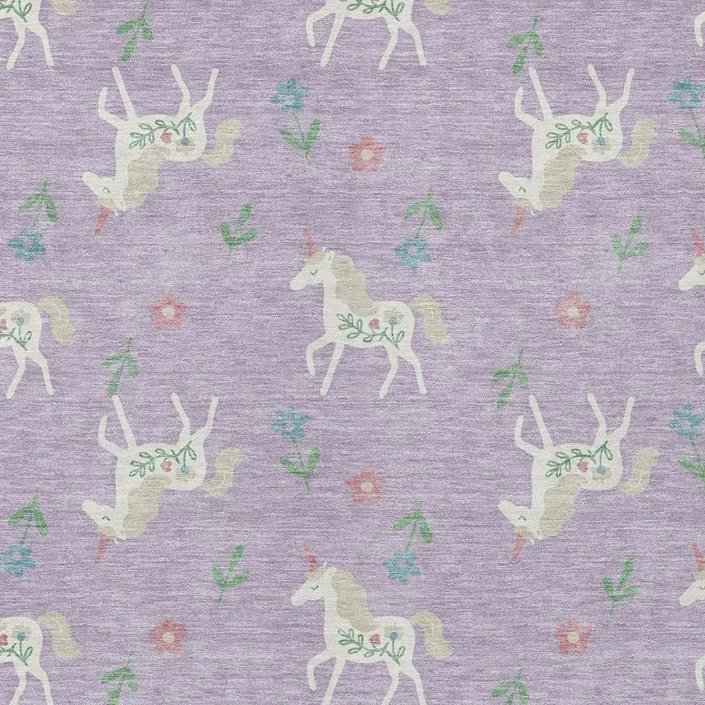 8' X 10' Lavender And Ivory Floral Washable Indoor Outdoor Area Rug Homeroots Outdoor