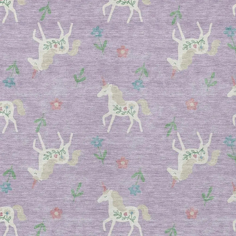 8' X 10' Lavender And Ivory Floral Washable Indoor Outdoor Area Rug Homeroots Outdoor