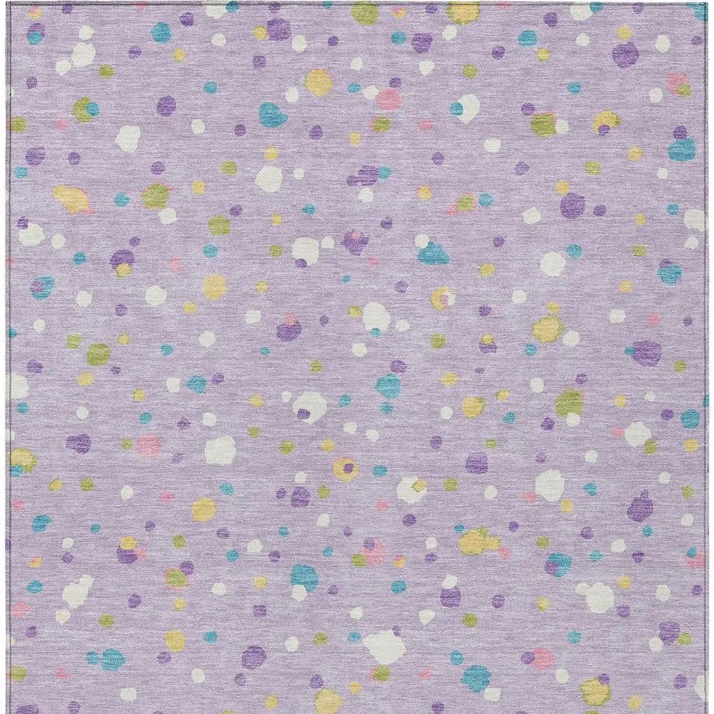 8' X 10' Lavender And Ivory Geometric Washable Indoor Outdoor Area Rug Homeroots Outdoor