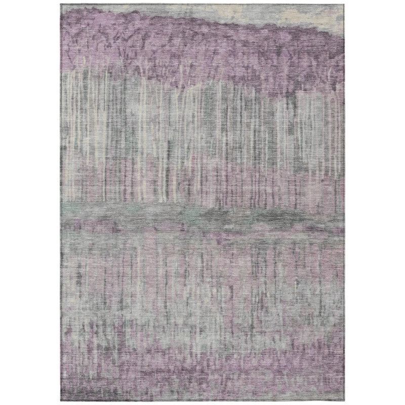 8' X 10' Lavender And Plum Abstract Washable Indoor Outdoor Area Rug Homeroots Outdoor