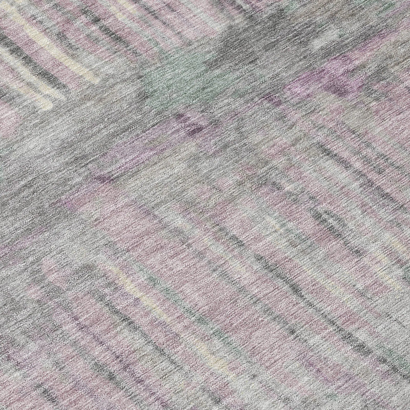 8' X 10' Lavender And Plum Abstract Washable Indoor Outdoor Area Rug Homeroots Outdoor