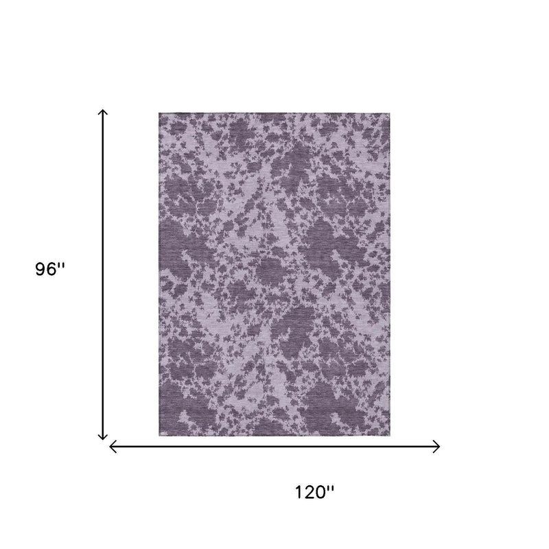 8' X 10' Lavender And Purple Abstract Washable Indoor Outdoor Area Rug Homeroots Outdoor