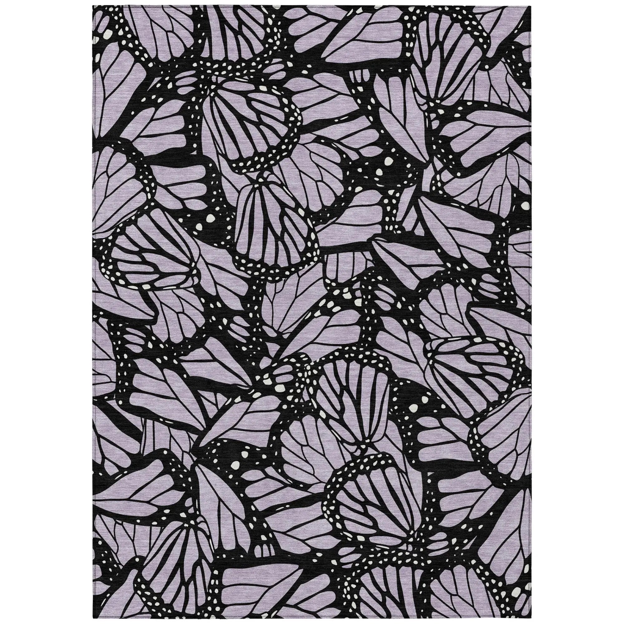 8' X 10' Lavender And Purple Animal Print Washable Indoor Outdoor Area Rug Homeroots Outdoor