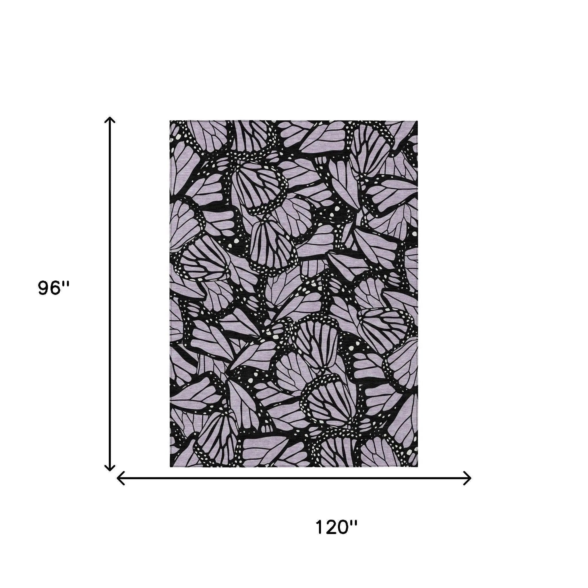 8' X 10' Lavender And Purple Animal Print Washable Indoor Outdoor Area Rug Homeroots Outdoor