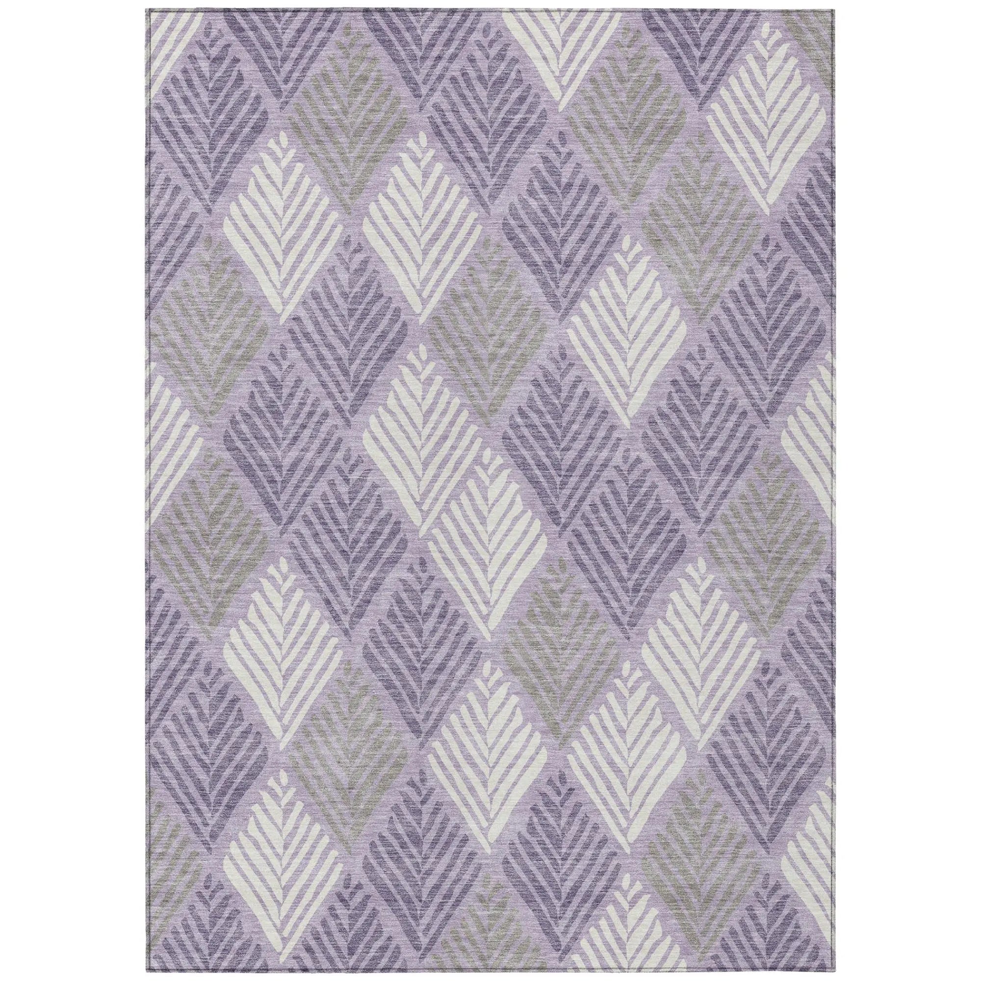 8' X 10' Lavender And Purple Geometric Washable Indoor Outdoor Area Rug Homeroots Outdoor