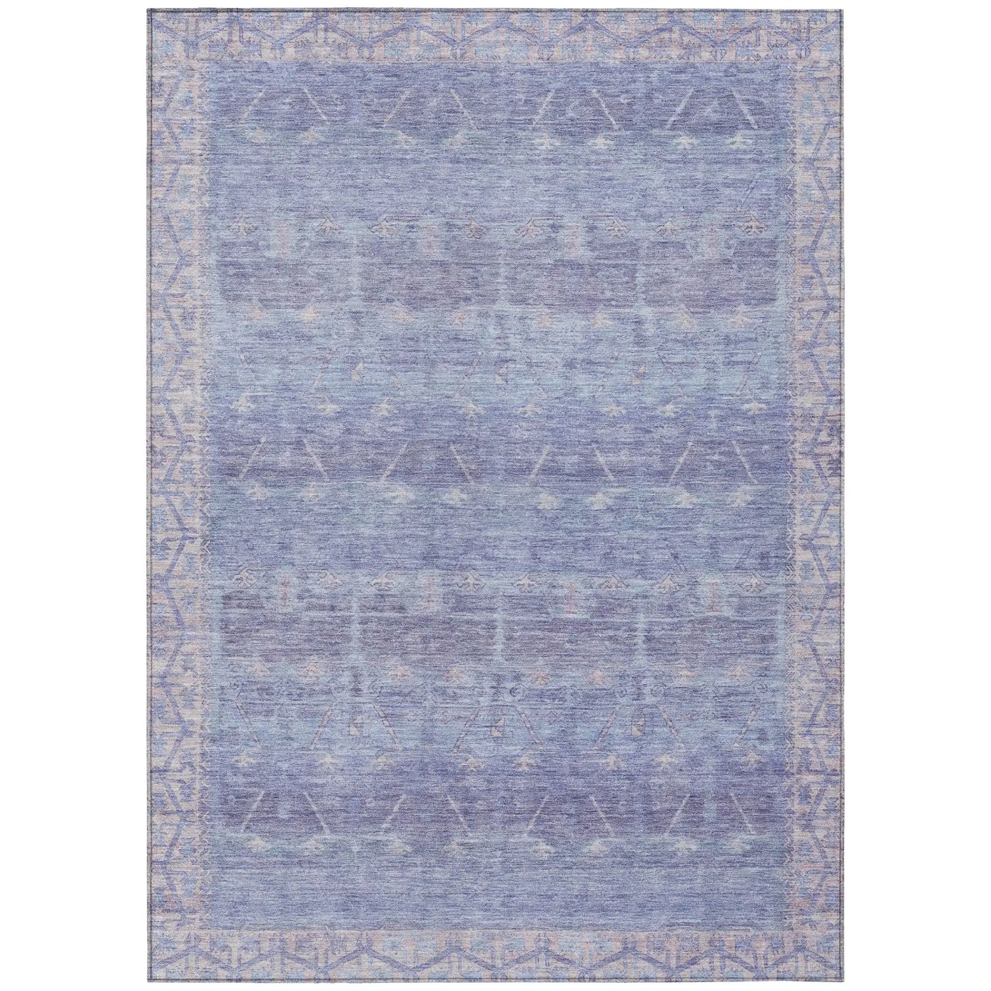 8' X 10' Lavender And Purple Tribal Washable Indoor Outdoor Area Rug Homeroots Outdoor