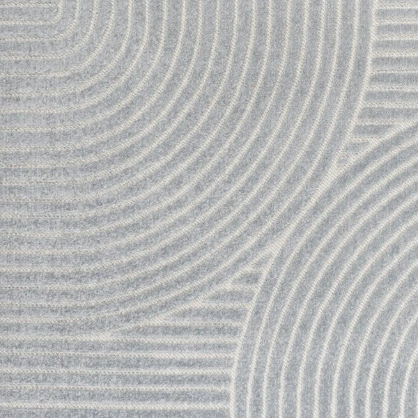 8' X 10' Light Blue And Cream Striped Indoor Outdoor Area Rug - GreatEagleInc