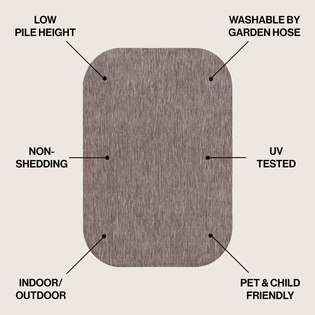 8' X 10' Light Brown Indoor Outdoor Area Rug Homeroots Outdoor
