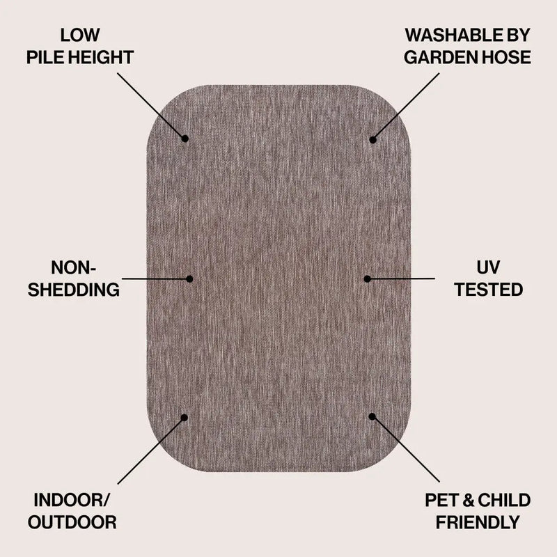 8' X 10' Light Brown Indoor Outdoor Area Rug Homeroots Outdoor