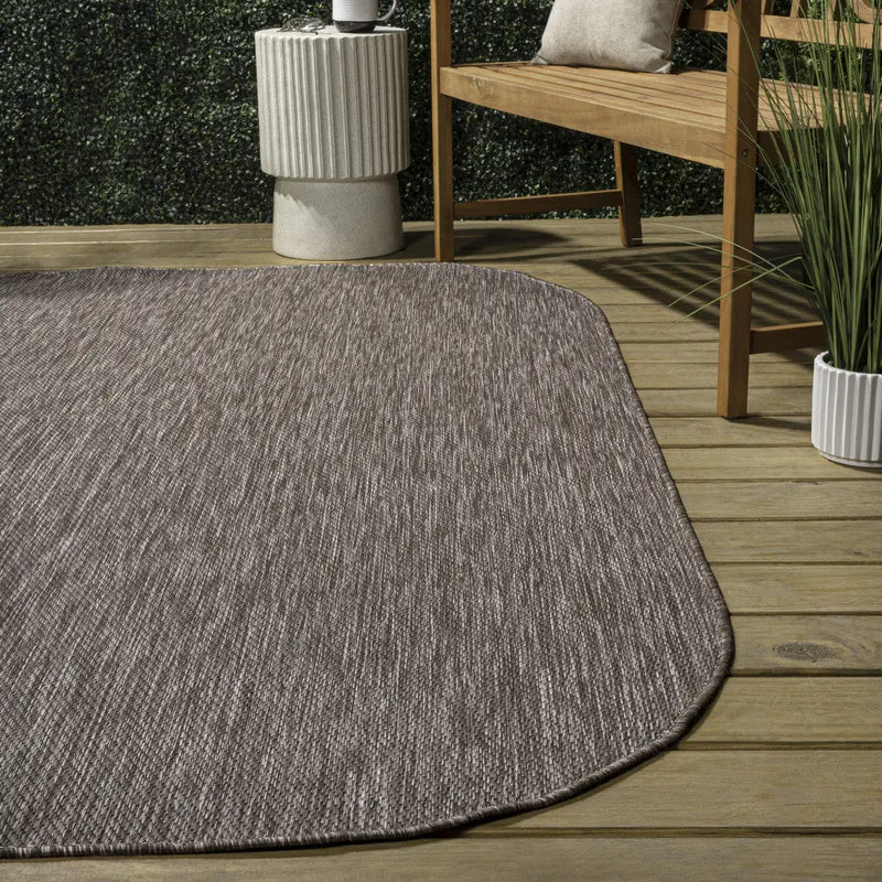8' X 10' Light Brown Indoor Outdoor Area Rug Homeroots Outdoor