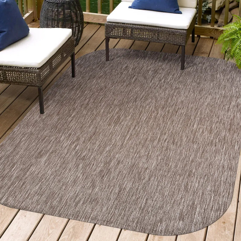 8' X 10' Light Brown Indoor Outdoor Area Rug Homeroots Outdoor