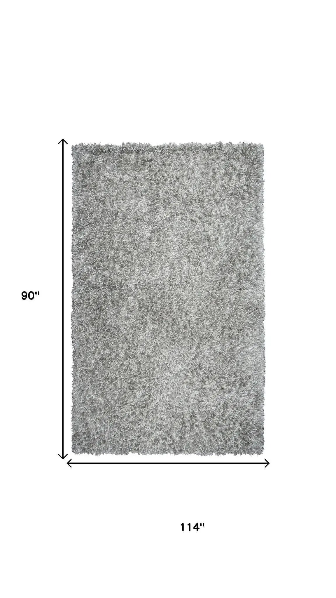 8' X 10' Light Gray And Silver Hand Tufted Area Rug Homeroots Home Decor