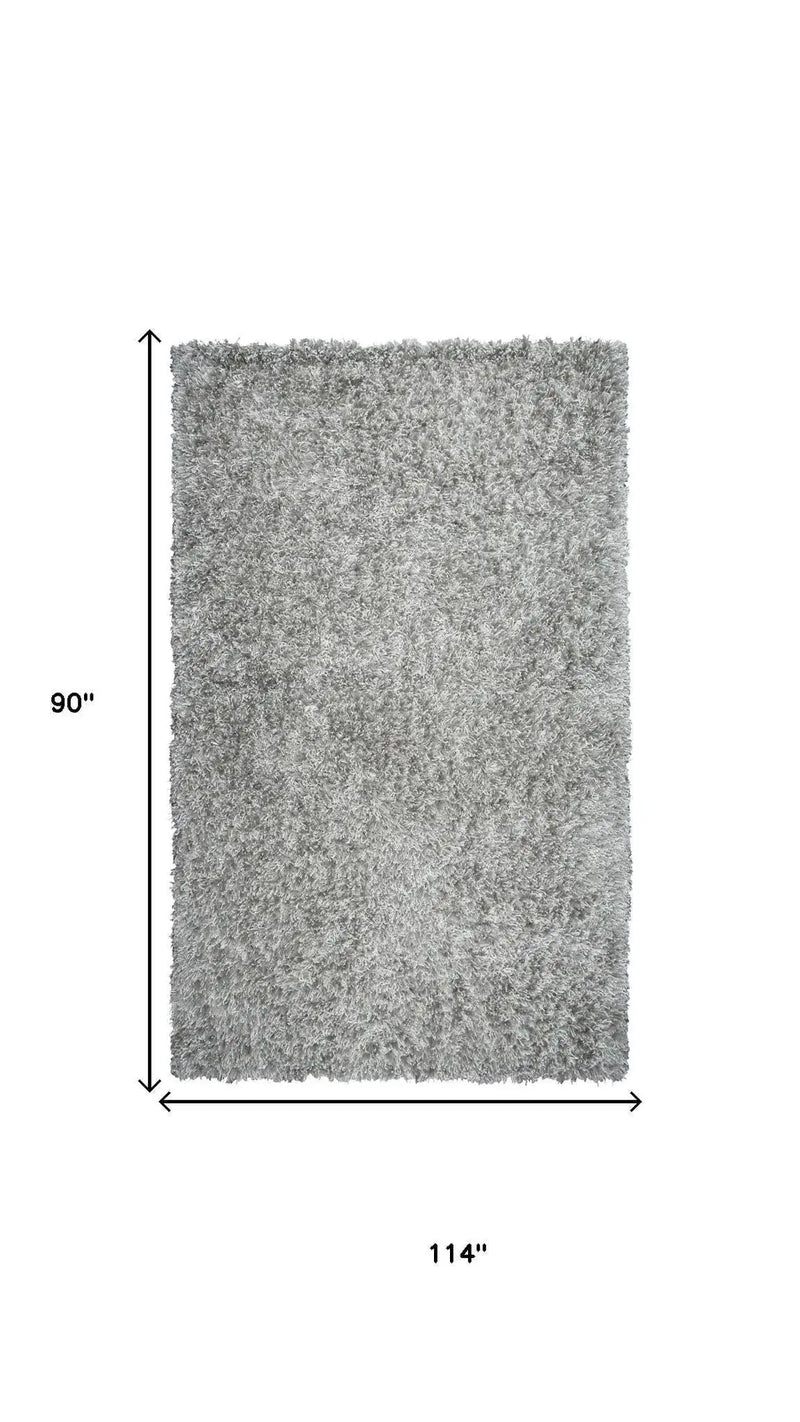 8' X 10' Light Gray And Silver Hand Tufted Area Rug Homeroots Home Decor