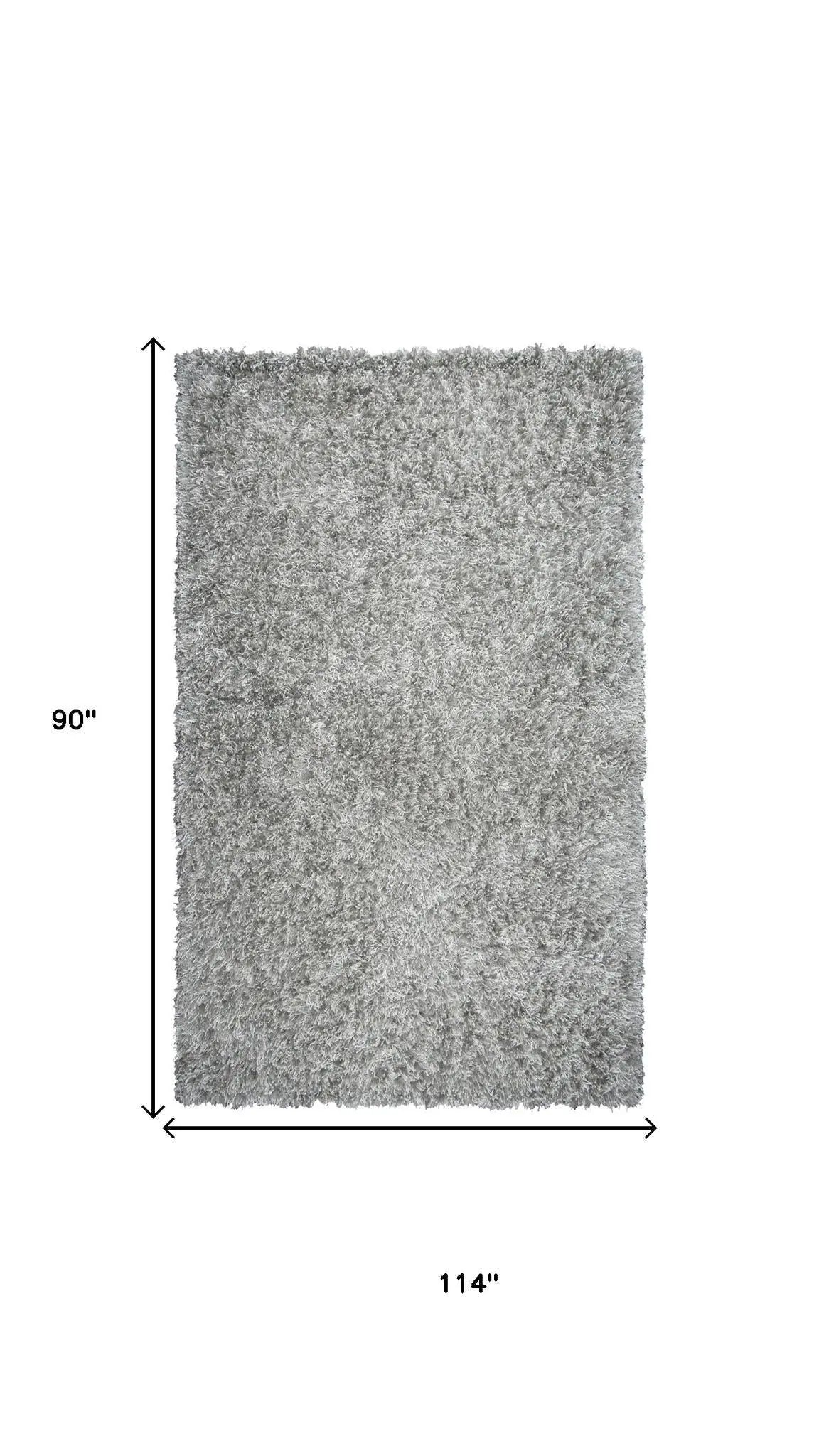 8' X 10' Light Gray And Silver Hand Tufted Area Rug Homeroots Home Decor