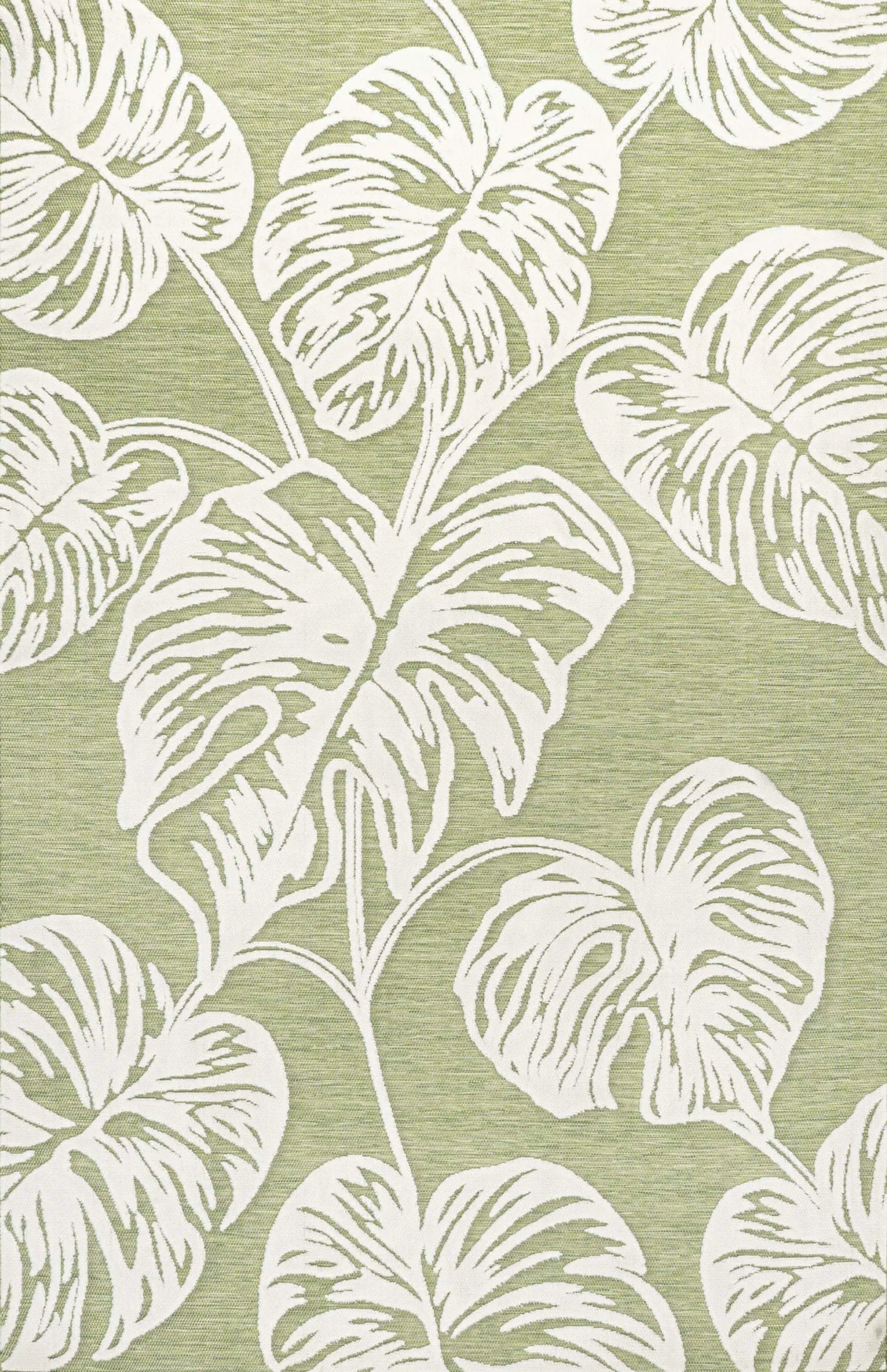 8' X 10' Light Green And Ivory Floral Indoor Outdoor Area Rug - GreatEagleInc