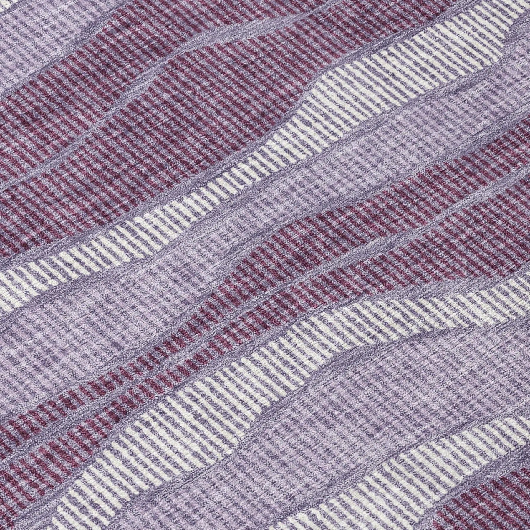 8' X 10' Lilac And Purple Striped Washable Indoor Outdoor Area Rug Homeroots Outdoor