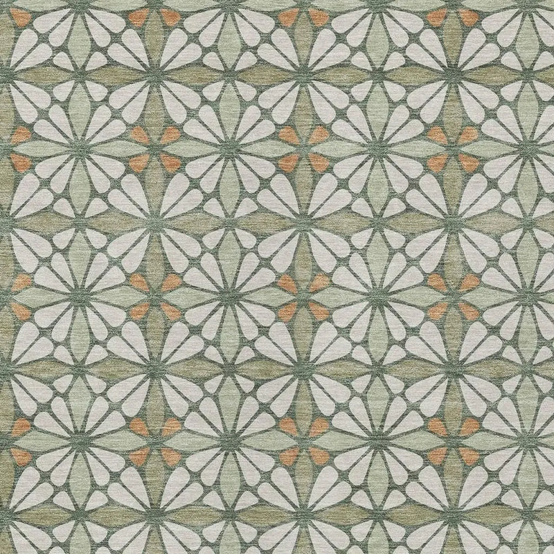 8' X 10' Linen And Beige Geometric Washable Indoor Outdoor Area Rug Homeroots Outdoor
