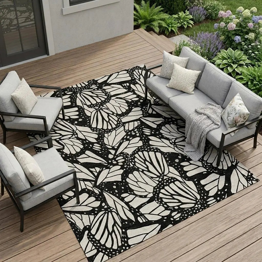 8' X 10' Linen And Ivory Animal Print Washable Indoor Outdoor Area Rug Homeroots Outdoor