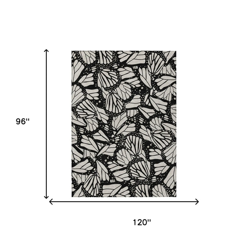 8' X 10' Linen And Ivory Animal Print Washable Indoor Outdoor Area Rug Homeroots Outdoor