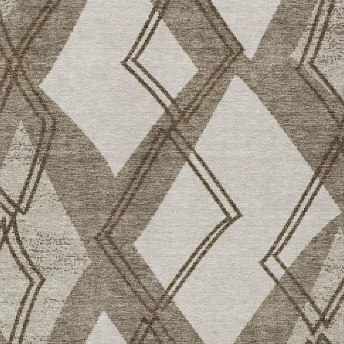 8' X 10' Linen And Ivory Geometric Washable Indoor Outdoor Area Rug Homeroots Outdoor