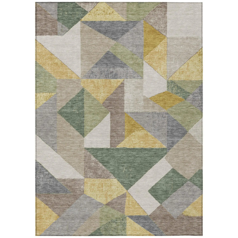 8' X 10' Linen And Ivory Geometric Washable Indoor Outdoor Area Rug Homeroots Outdoor