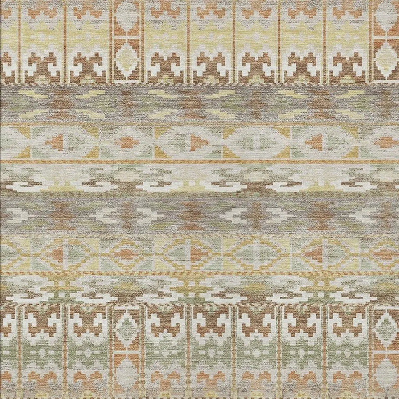 8' X 10' Linen And Ivory Geometric Washable Indoor Outdoor Area Rug Homeroots Outdoor