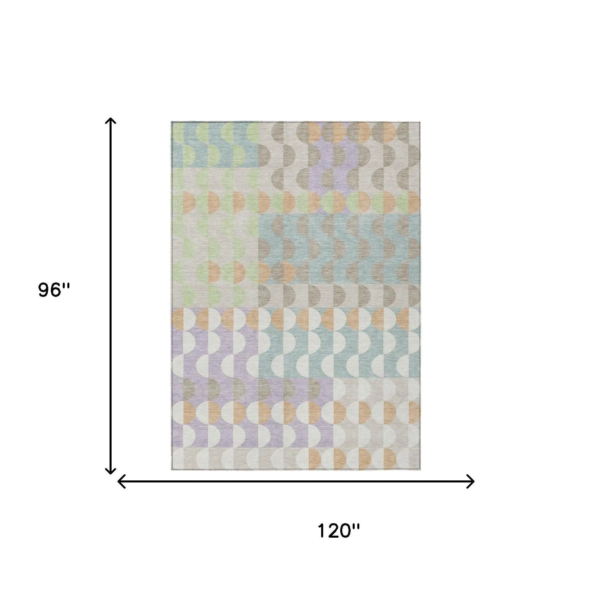 8' X 10' Linen And Ivory Geometric Washable Indoor Outdoor Area Rug Homeroots Outdoor