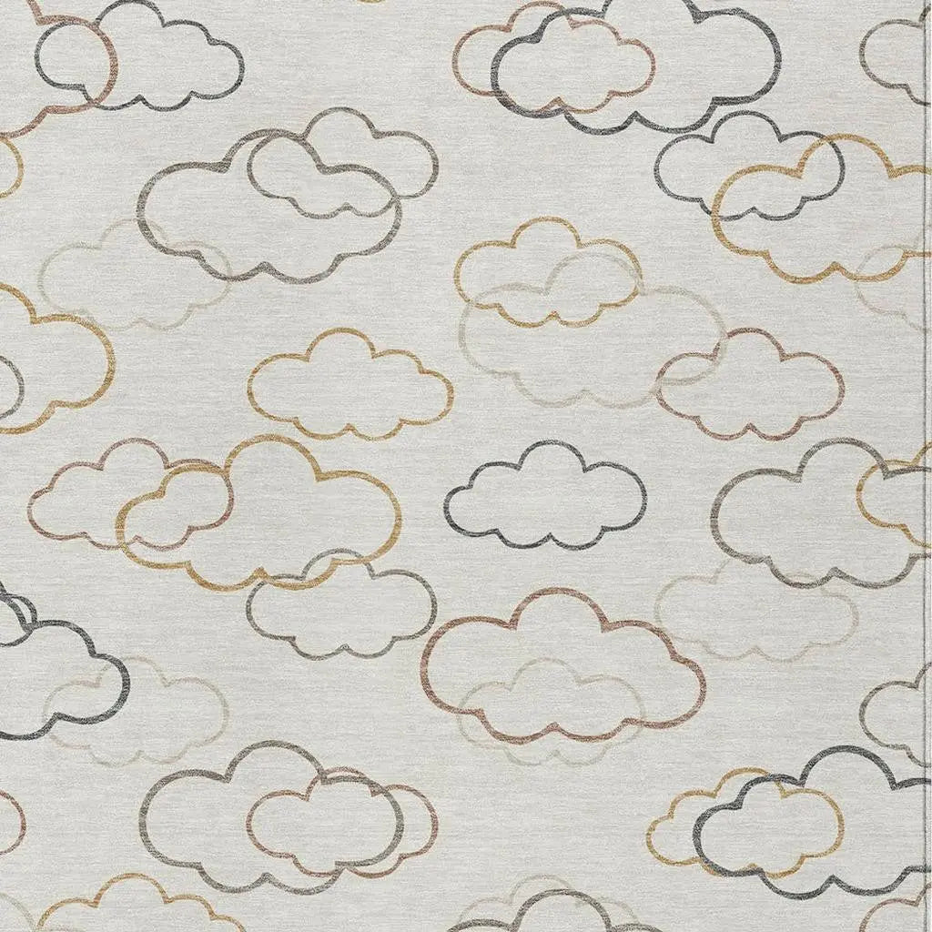 8' X 10' Linen And Wheat Abstract Washable Indoor Outdoor Area Rug Homeroots Outdoor