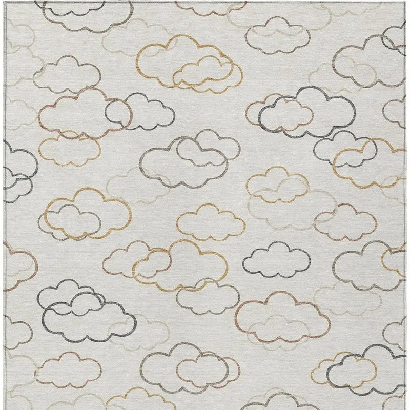 8' X 10' Linen And Wheat Abstract Washable Indoor Outdoor Area Rug Homeroots Outdoor