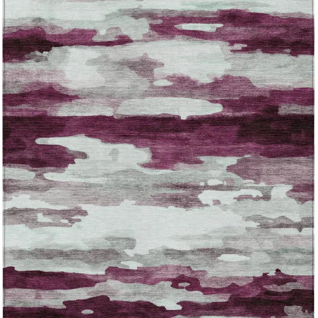 8' X 10' Merlot And Red Abstract Washable Indoor Outdoor Area Rug Homeroots Outdoor