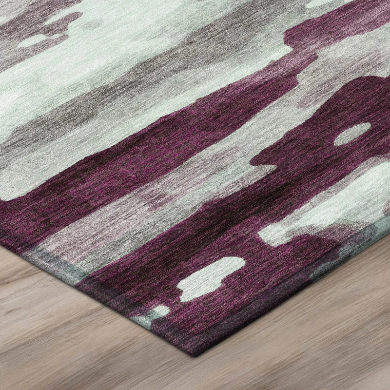 8' X 10' Merlot And Red Abstract Washable Indoor Outdoor Area Rug Homeroots Outdoor