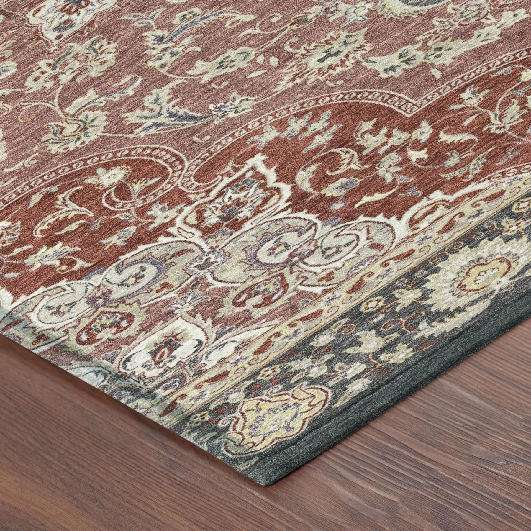 8' X 10' Merlot And Red Oriental Washable Indoor Outdoor Area Rug Homeroots Outdoor